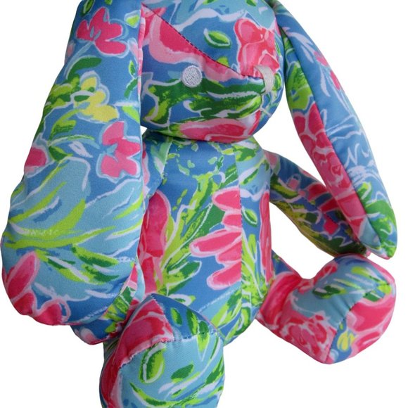 Lilly Pulitzer 2021 Bunny Business Plush Rabbit Toy Pink Green Blue EASTER GIFT - Picture 3 of 8